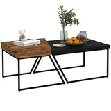 Coffee Table/Bar Table Set – Industrial Design with Wood-Effect Finish, Set of 2 Tables