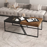 Coffee Table/Bar Table Set – Industrial Design with Wood-Effect Finish, Set of 2 Tables