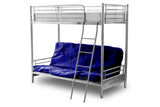 Futon Bunk Bed with Dark Blue Double Mattress