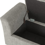 Amelia Storage Ottoman - Dark Grey Fabric