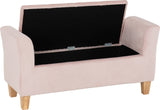 Amelia Storage Ottoman - Pink Velvet Fabric