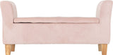 Amelia Storage Ottoman - Pink Velvet Fabric