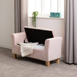 Amelia Storage Ottoman - Pink Velvet Fabric