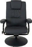 Ascot Recliner Chair & Footstool - Midnight Blue Faux Leather