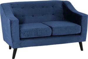 Ashley 2 Seater Sofa - Blue Velvet Fabric