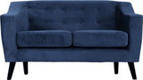 Ashley 2 Seater Sofa - Blue Velvet Fabric