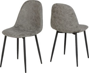 Athens Chair (Box of 2) - Grey Faux Leather