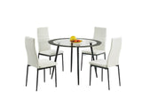 Acodia Dining Table Clear Glass & Black