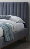 Velvet Upholstered Bed with Sturdy Frame