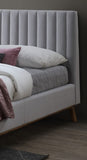 Contemporary Light Grey Fabric Bed - Albany King Size