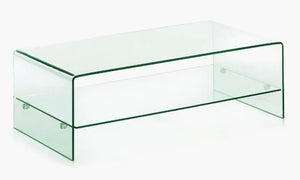 Angola Clear Coffee Table with Shelf