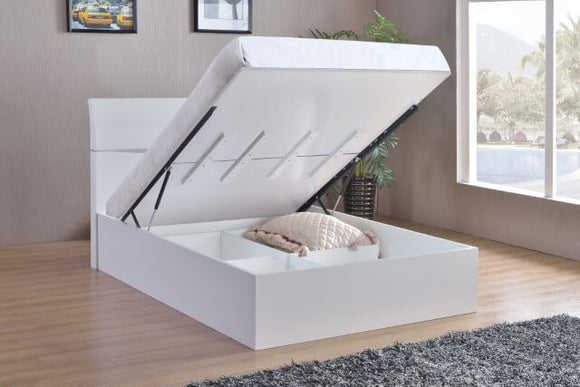 Arden High Gloss Ottoman Bed - Double Size, Modern Design