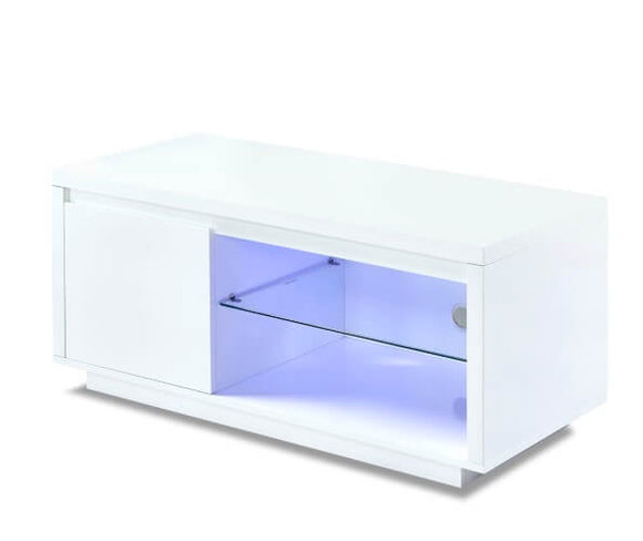 Astana LED TV Unit - White High Gloss with 1 Door