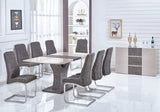 Belarus Patterned PU Chairs Chrome & Grey - Set of 2