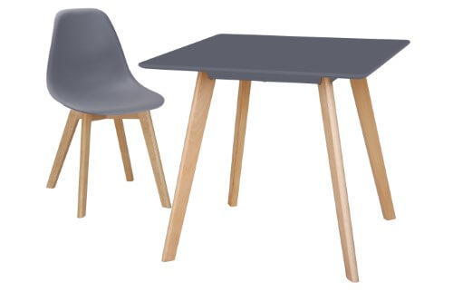 Image of the Belgium Small Dining Table in elegant grey finish, showcasing its modern simplicity and compact design