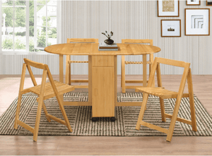 Oak Foldable Table and Chairs