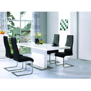 Chaffee PU Dining Chairs - Black & Chrome (Set of 4)