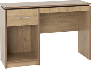 Charles Computer Desk – Oak Effect Veneer with Walnut Trim