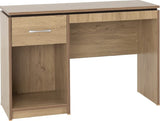 Charles Computer Desk – Oak Effect Veneer with Walnut Trim