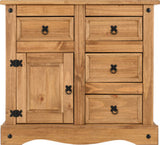 Corona 1-Door 4-Drawer Sideboard - Distressed Waxed Pine