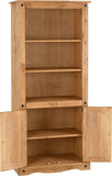 Corona 2-Door Display Unit/Bookcase - Distressed Waxed Pine