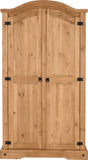 Corona 2-Door Wardrobe - Distressed Waxed Pine