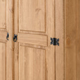 Corona 2-Door Wardrobe - Distressed Waxed Pine