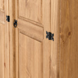 Corona 3-Door Wardrobe - Distressed Waxed Pine