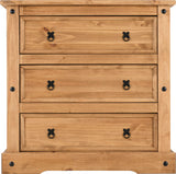 Corona 3-Drawer Chest - Distressed Waxed Pine