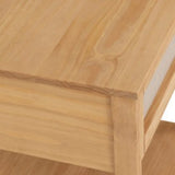 Corona Rattan Side Table - Distressed Wax Pine/Rattan Effect