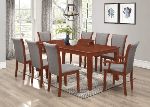 Carlo Dining Set with 6 Side & 2 Arm Chairs Mahogany