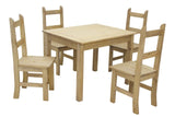 Coba Mexican Dining Set with 4 Chairs - Solid Pine