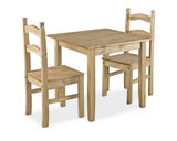 Coba Small Mexican Dining Set with 2 Chairs - Solid Pine