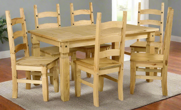 Corona Dining Set with 6 Chairs