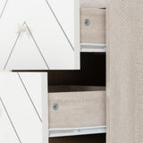 Dixie 2-Drawer Bedside - Dusty Grey/White