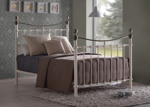 A side view image of the entire Elizabeth bed frame, spotlighting its elegant design