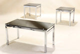 Eton Nest of Tables - Chrome Frame with Black Tempered Glass Tops