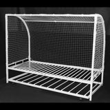 Football Metal Single Bed with Trundle - White