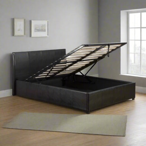 Fusion Storage PU Double Bed - Black, Brown, or White