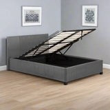 grey faux leather storage bed