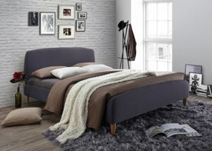Geneva Dark Grey Fabric King Size Bed Frame