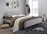 Luxurious Light Grey Fabric Bed Frame for Optimal Comfort