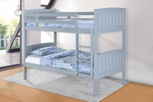 Hayes Solid Wood Bunk Bed, Single - Grey