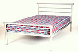 Hercules Contract Metal Bed 4 Foot Silver - Strengthened Mesh Base, Robust Build