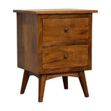 Chestnut Bedside Table - Nordic Style Legs