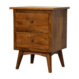 Chestnut Bedside Table - Nordic Style Legs