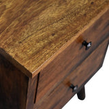 Chestnut Bedside Table - Nordic Style Legs