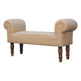 Chic seating solution with solid wood legs and boucle upholstery