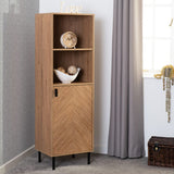 Leon 1 Door 2 Shelf Cabinet - Medium Oak Effect