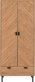 Leon 2 Door 1 Drawer Wardrobe - Medium Oak Effect